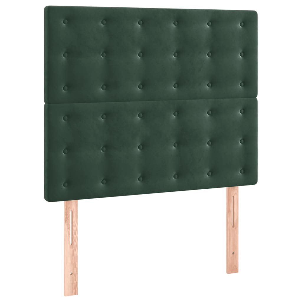 Cadre de lit sans matelas vert foncé 90x190 cm velours - XIOS