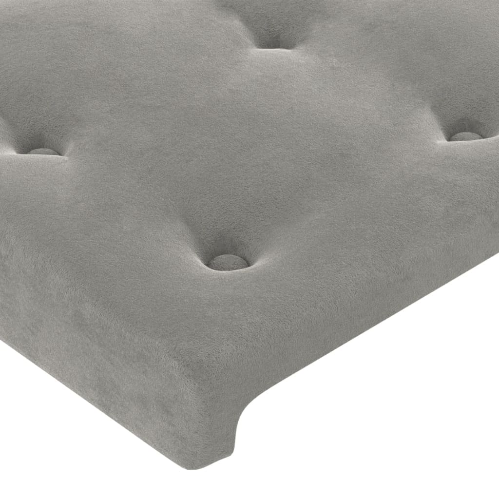 Cadre de lit sans matelas gris clair 90x200 cm velours - XIOS