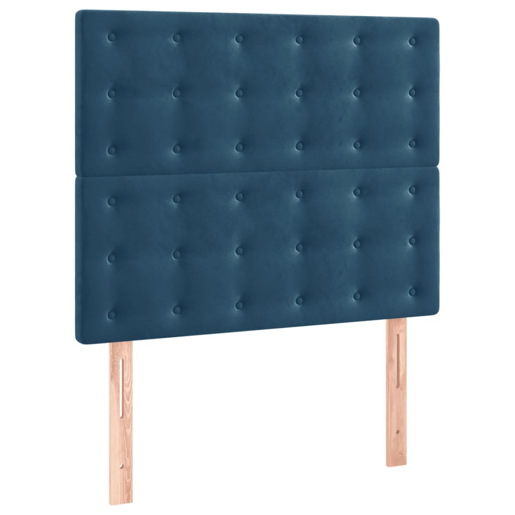 Cadre de lit sans matelas bleu foncé 100x200 cm velours - XIOS