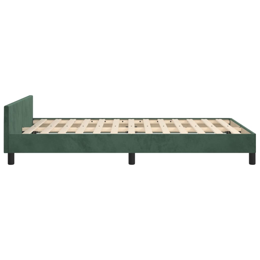 Cadre de lit sans matelas vert foncé 120x200 cm velours - XIOS