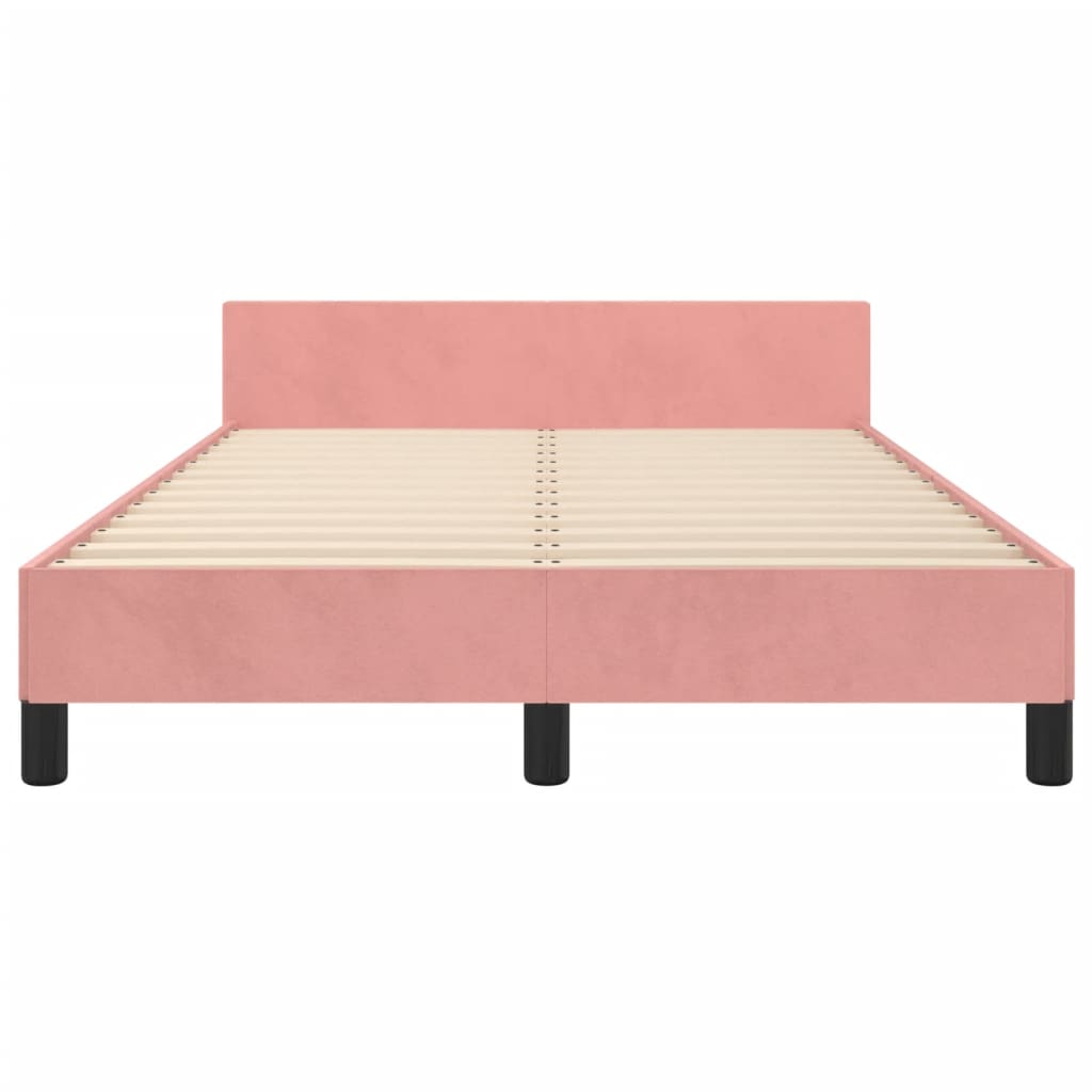 Cadre de lit sans matelas rose 120x200 cm velours - XIOS