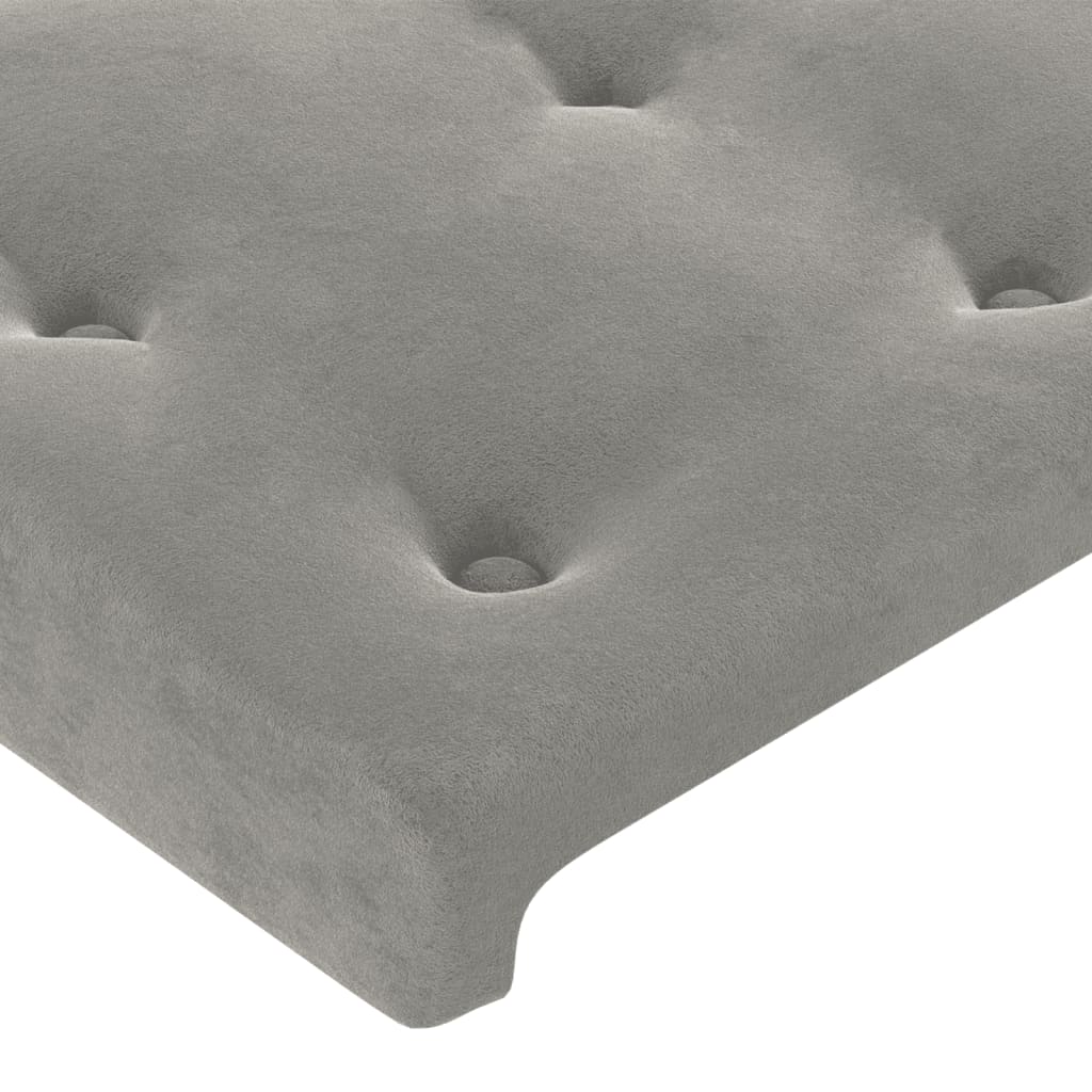 Cadre de lit sans matelas gris clair velours - XIOS