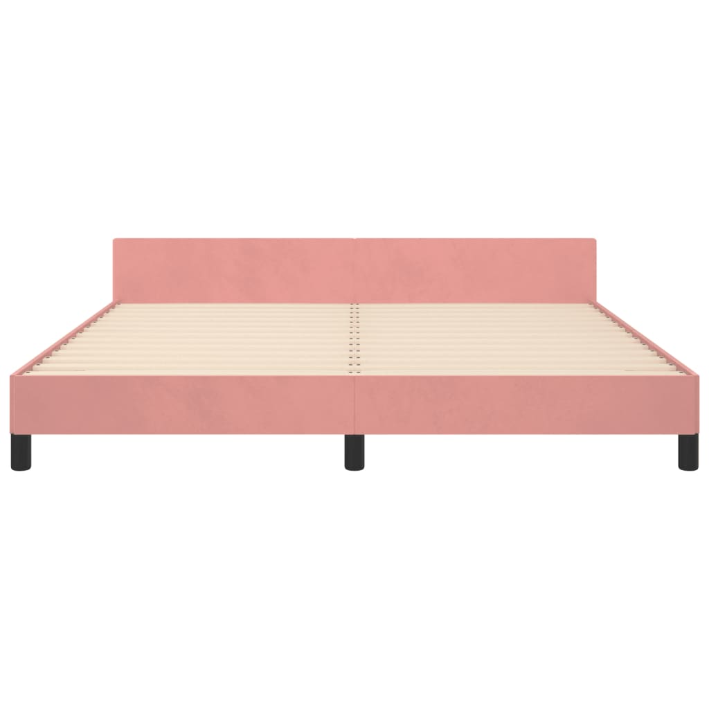 Cadre de lit sans matelas rose velours - XIOS