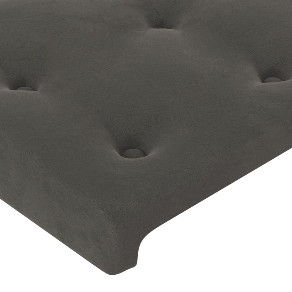 Cadre de lit sans matelas gris foncé 200x200 cm velours - XIOS