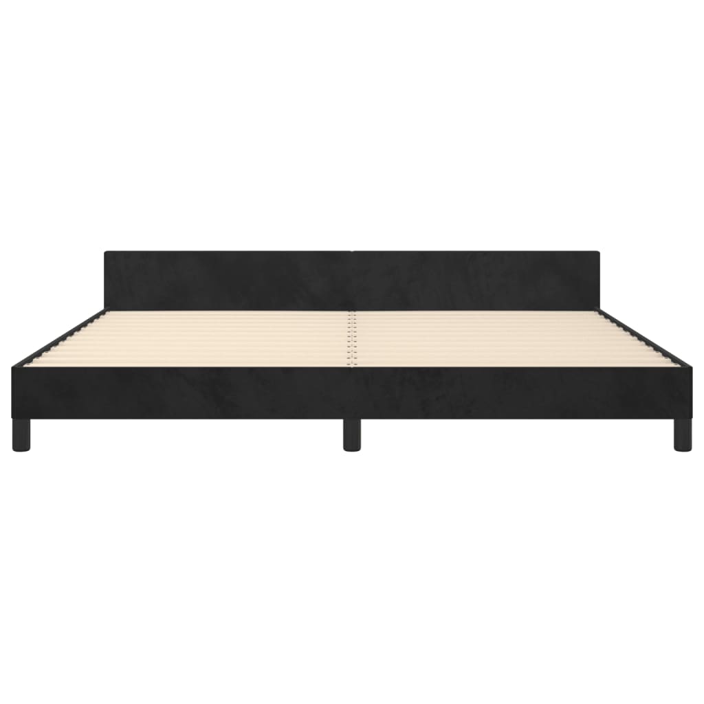Cadre de lit sans matelas noir 200x200 cm velours - XIOS