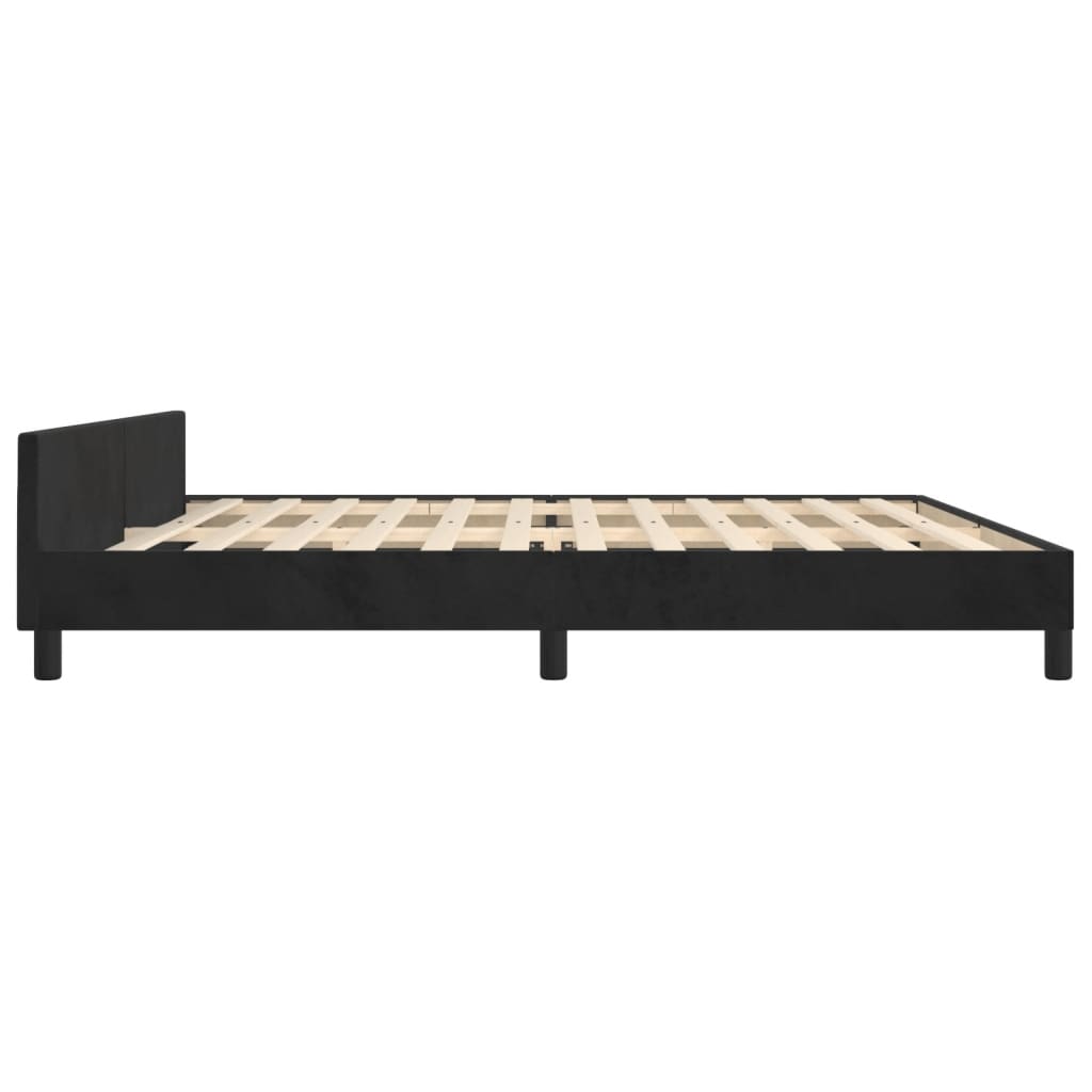 Cadre de lit sans matelas noir 200x200 cm velours - XIOS