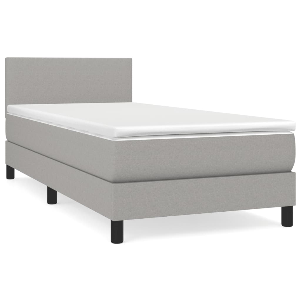 Sommier à lattes de lit avec matelas Gris clair 80x200 cm Tissu - XIOS