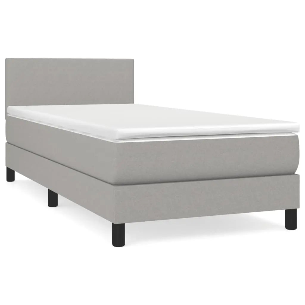 Sommier à lattes de lit avec matelas Gris clair 80x200 cm Tissu - XIOS