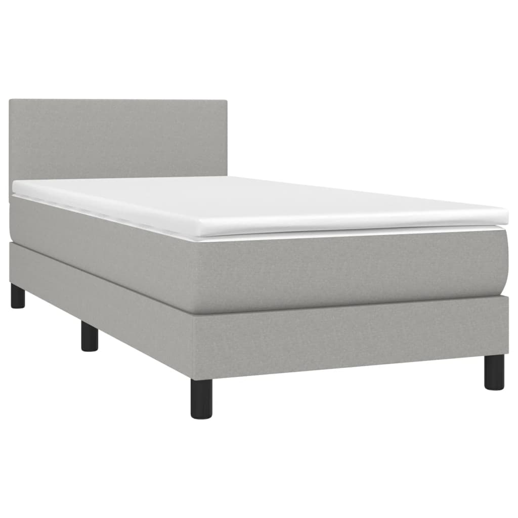Sommier à lattes de lit avec matelas Gris clair 80x200 cm Tissu - XIOS