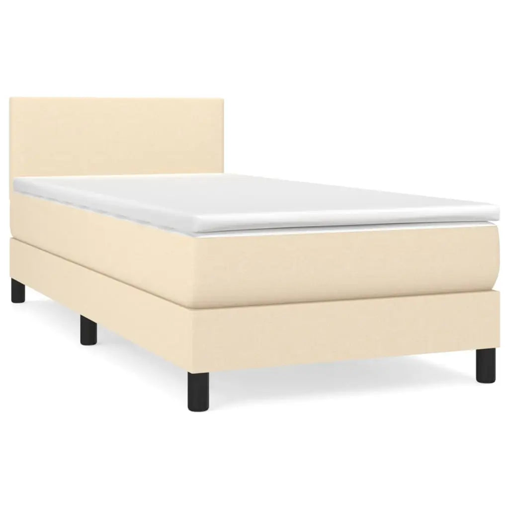 Sommier à lattes de lit avec matelas Crème 80x200 cm Tissu - XIOS
