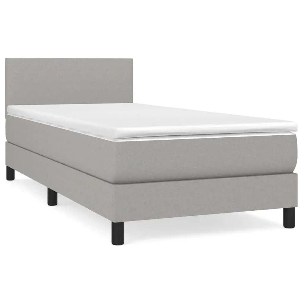 Sommier à lattes de lit avec matelas Gris clair 90x200 cm Tissu - XIOS