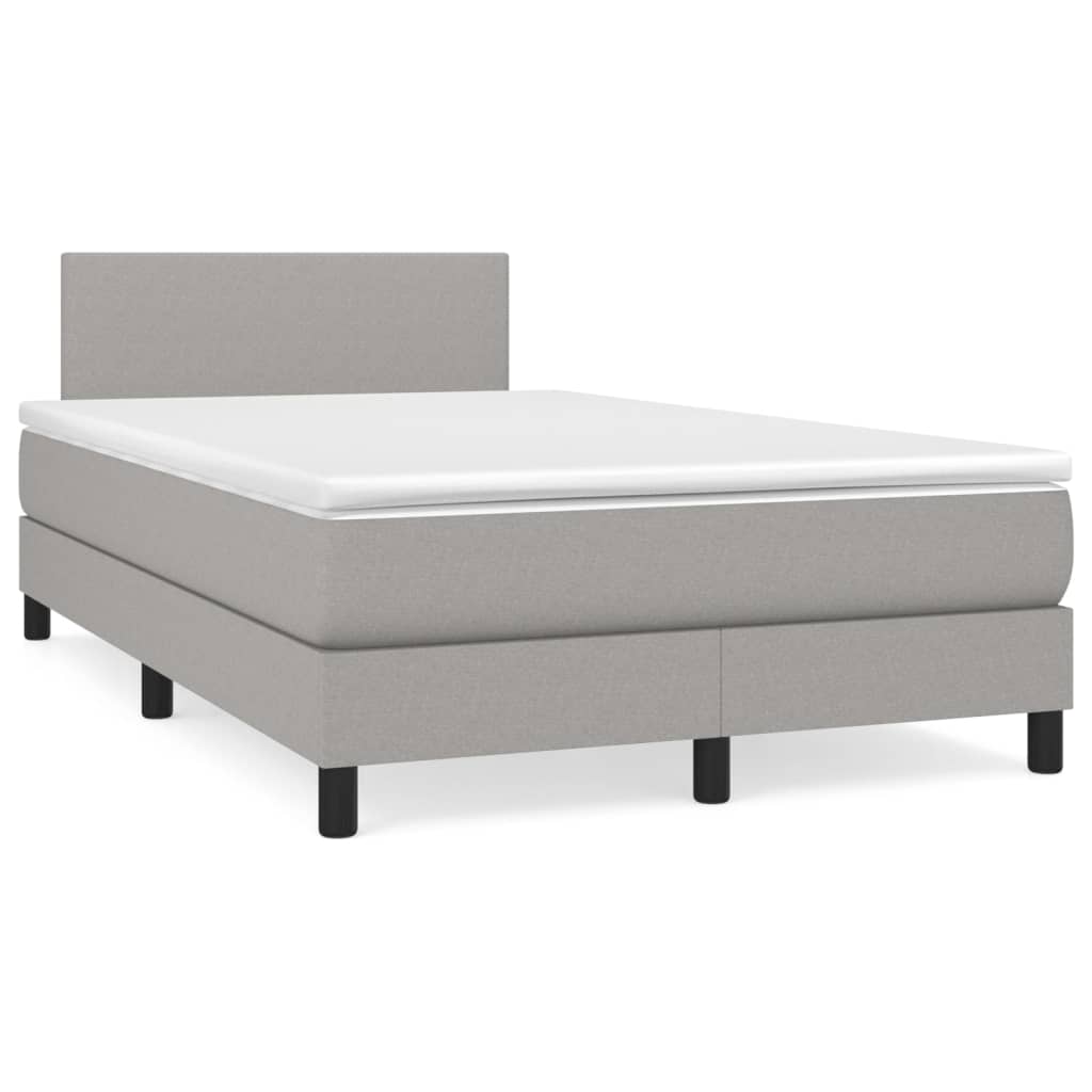 Sommier à lattes de lit avec matelas Gris clair 120x200cm Tissu - XIOS