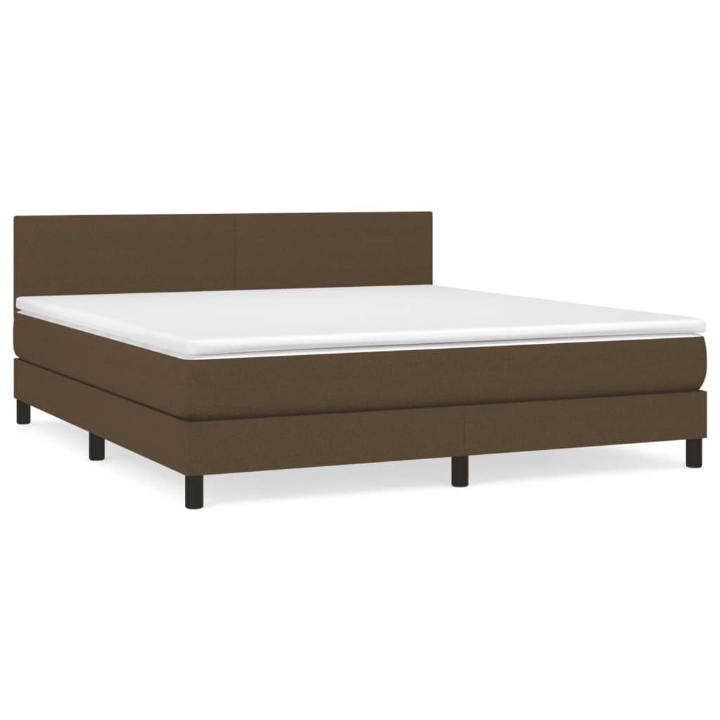 Sommier à lattes de lit avec matelas Marron foncé 180x200 cm Lits & cadres de lit vidaXL