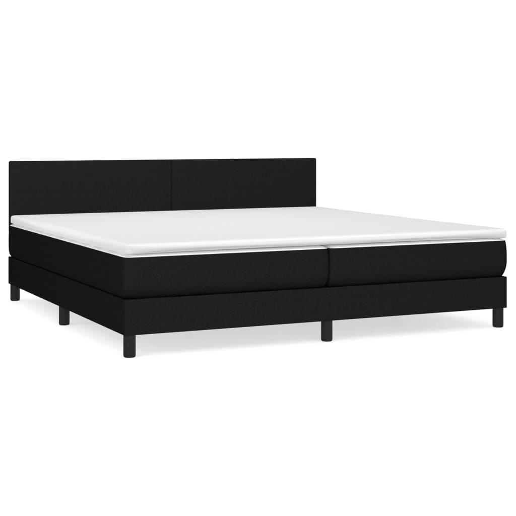 Sommier à lattes de lit avec matelas Noir 200x200 cm Tissu - XIOS