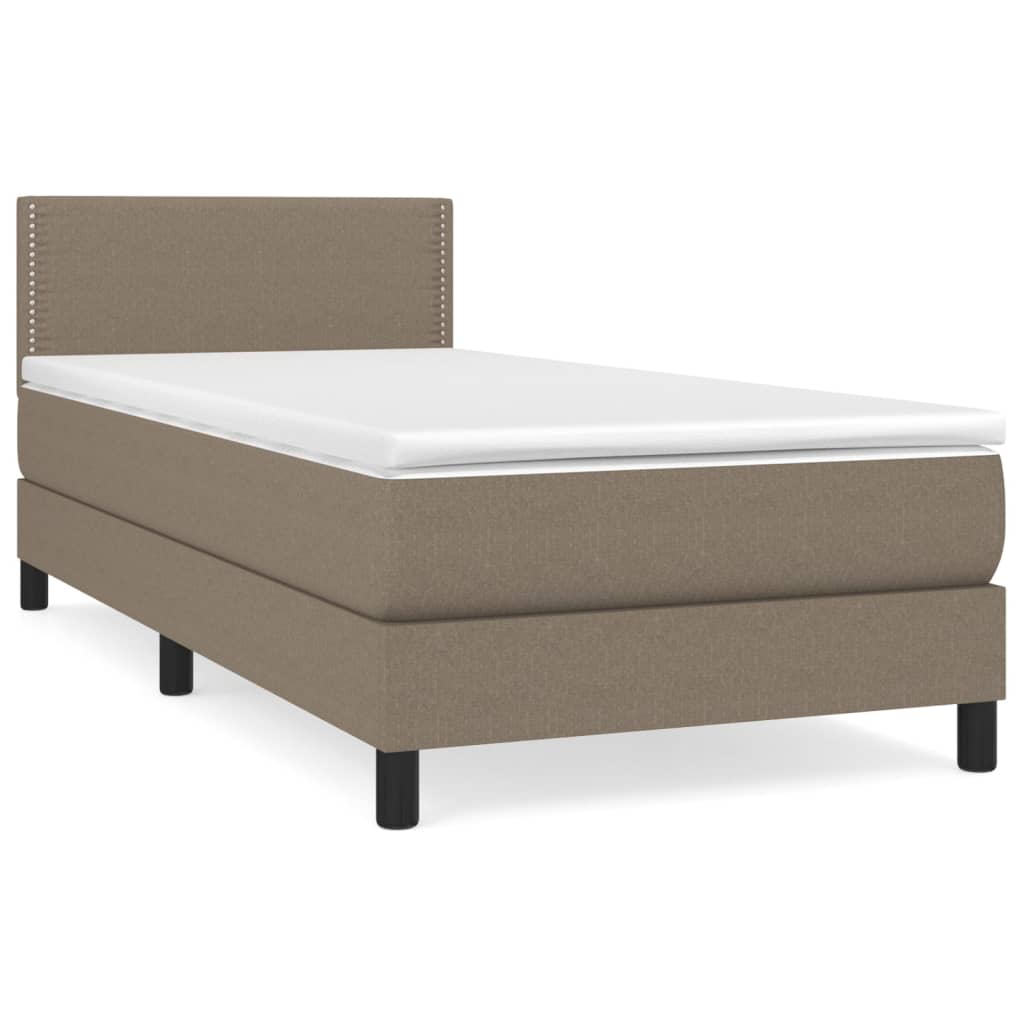 Sommier à lattes de lit avec matelas Taupe 90x190 cm Tissu - XIOS
