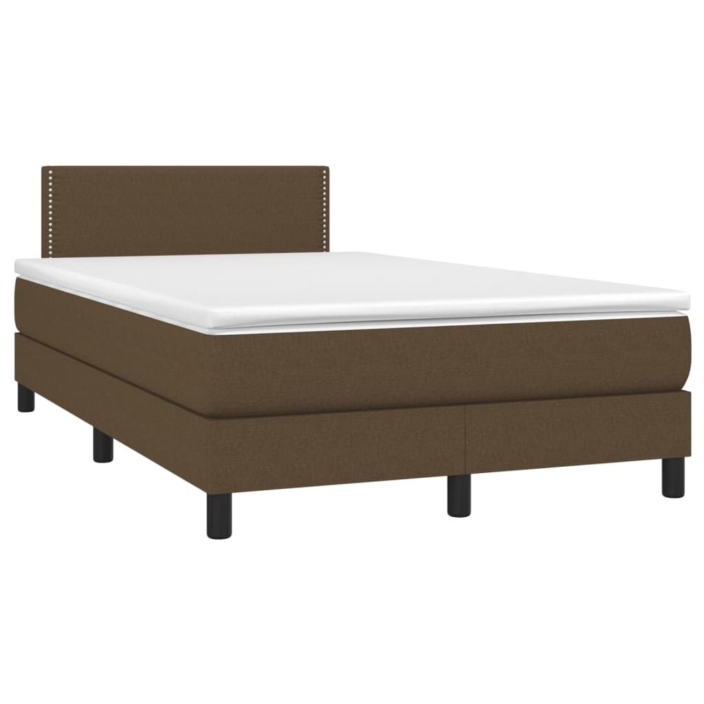 Sommier à lattes de lit avec matelas Marron foncé 120x200 cm Lits & cadres de lit vidaXL