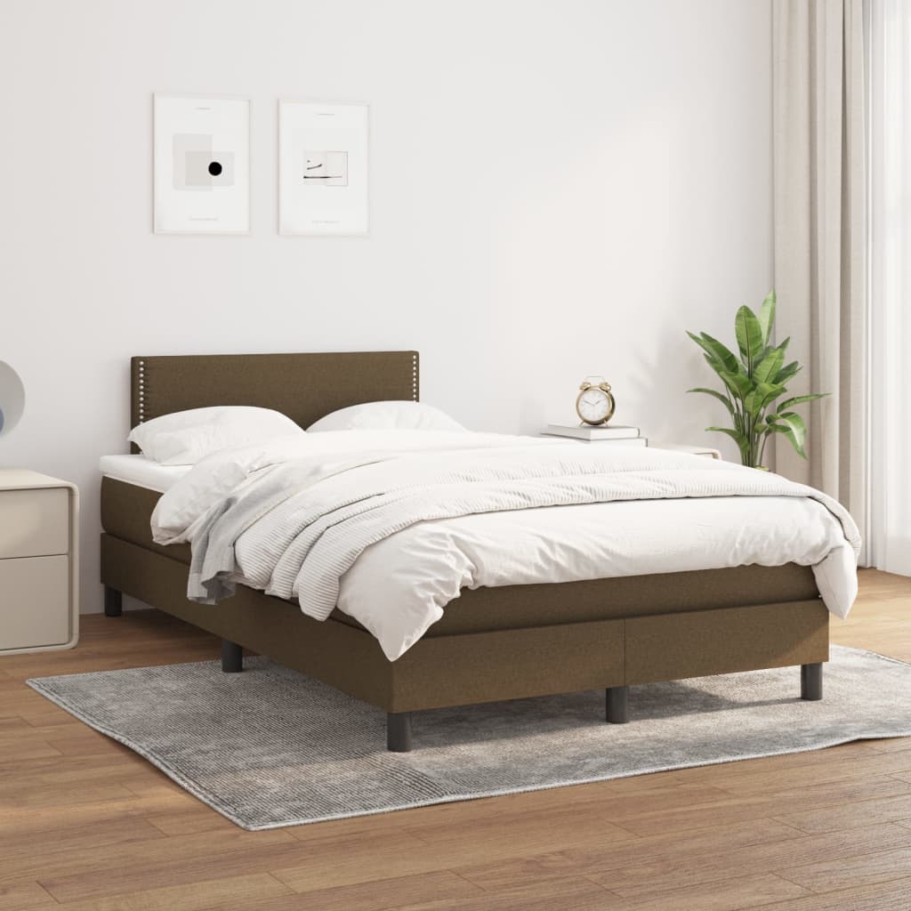 Sommier à lattes de lit avec matelas Marron foncé 120x200 cm Lits & cadres de lit vidaXL