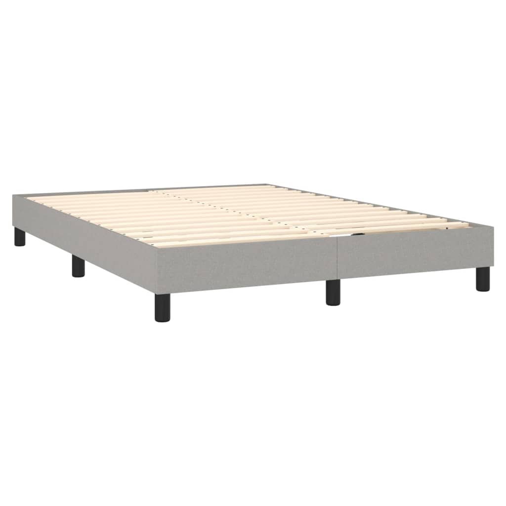 Sommier à lattes de lit avec matelas Gris clair 140x190cm Tissu Lits & cadres de lit vidaXL