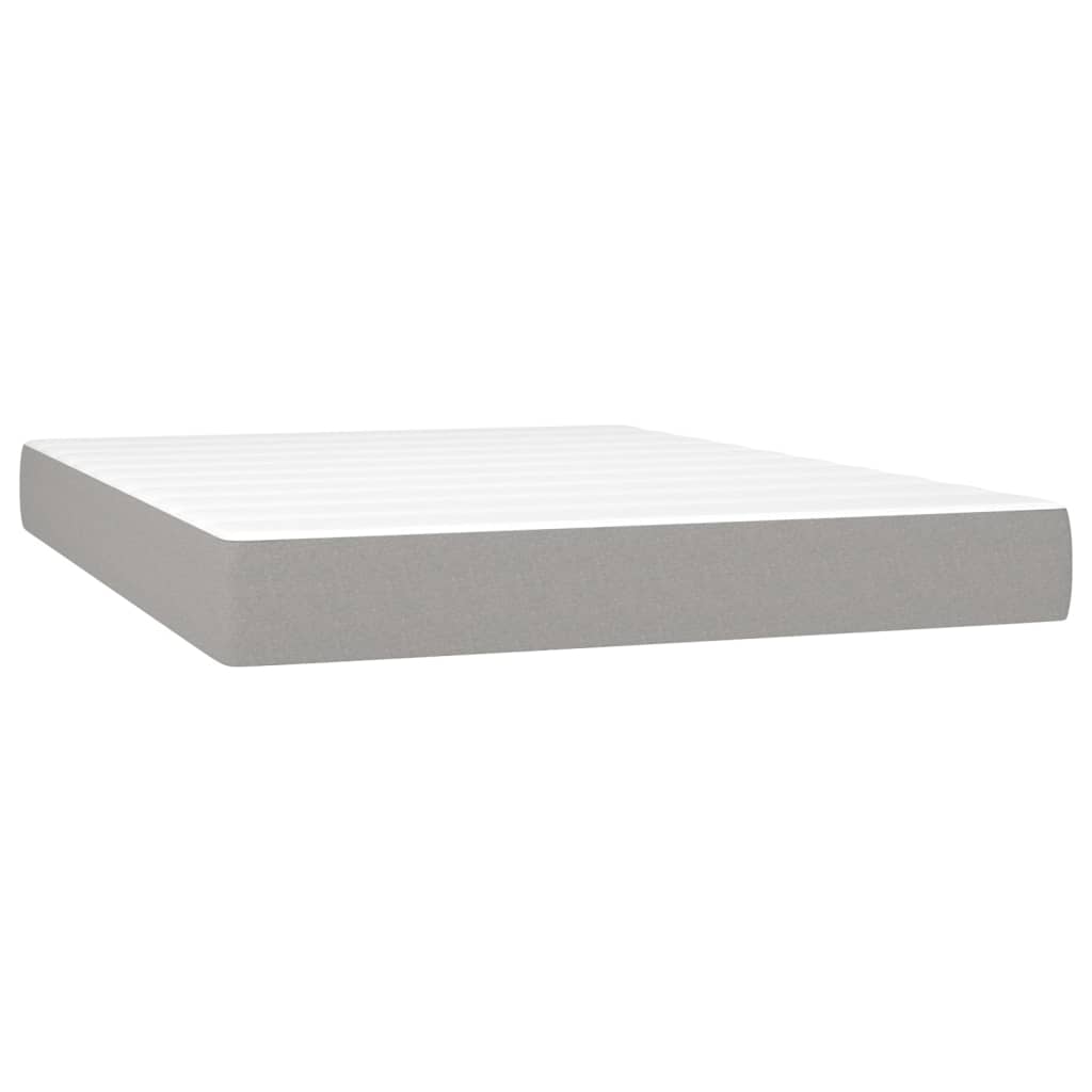 Sommier à lattes de lit avec matelas Gris clair 140x190cm Tissu Lits & cadres de lit vidaXL