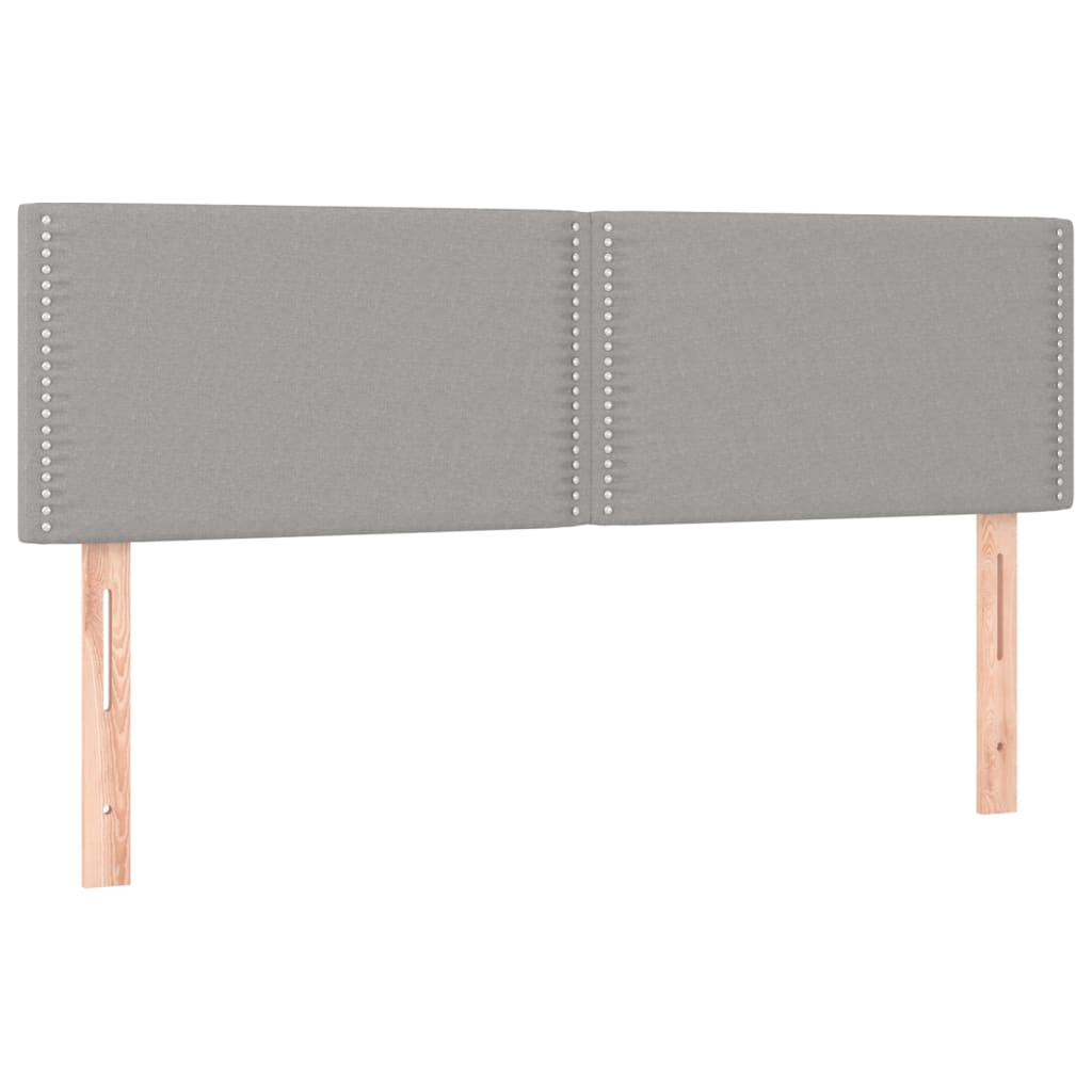 Sommier à lattes de lit avec matelas Gris clair 140x190cm Tissu Lits & cadres de lit vidaXL