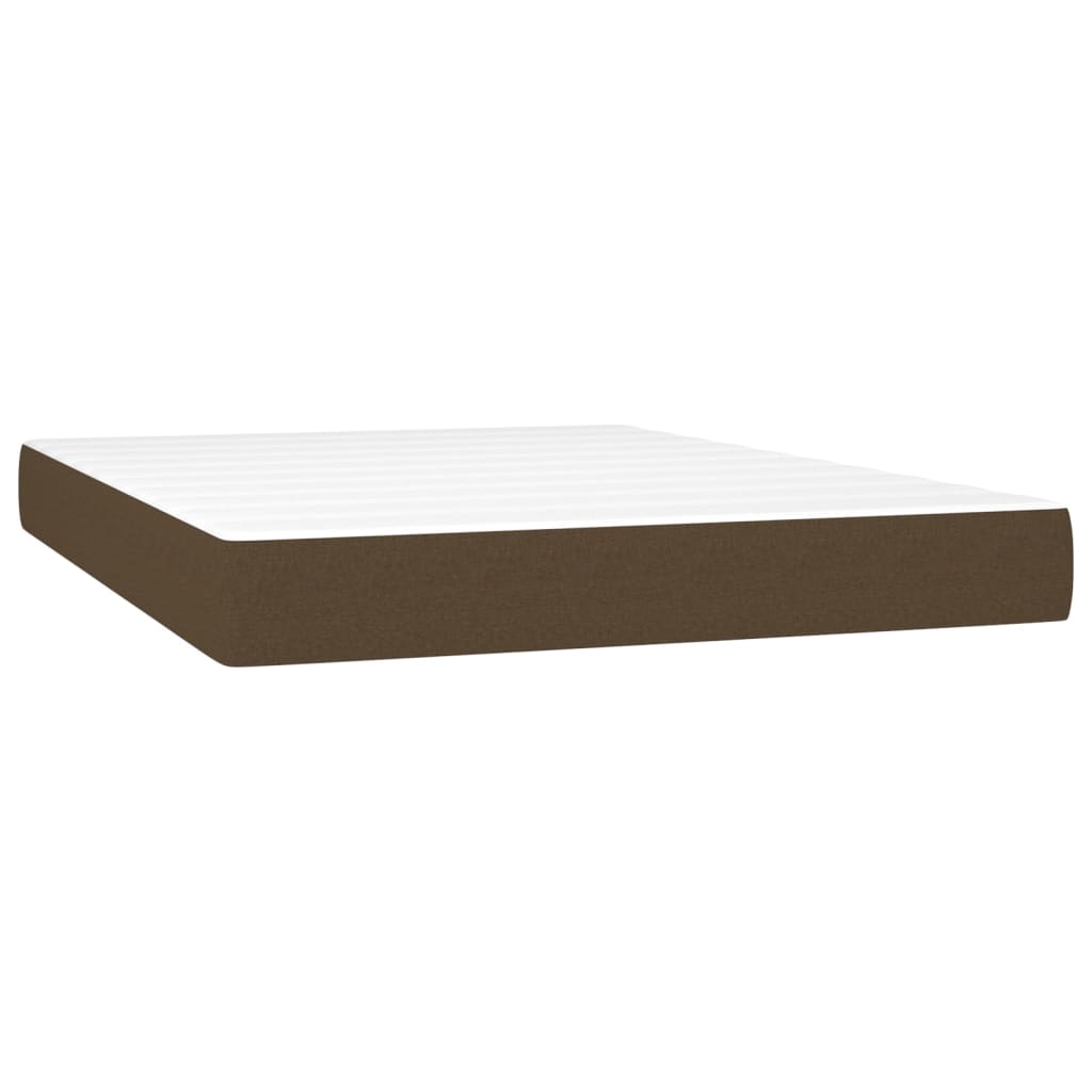 Sommier à lattes de lit avec matelas Marron foncé 140x190 cm Lits & cadres de lit vidaXL