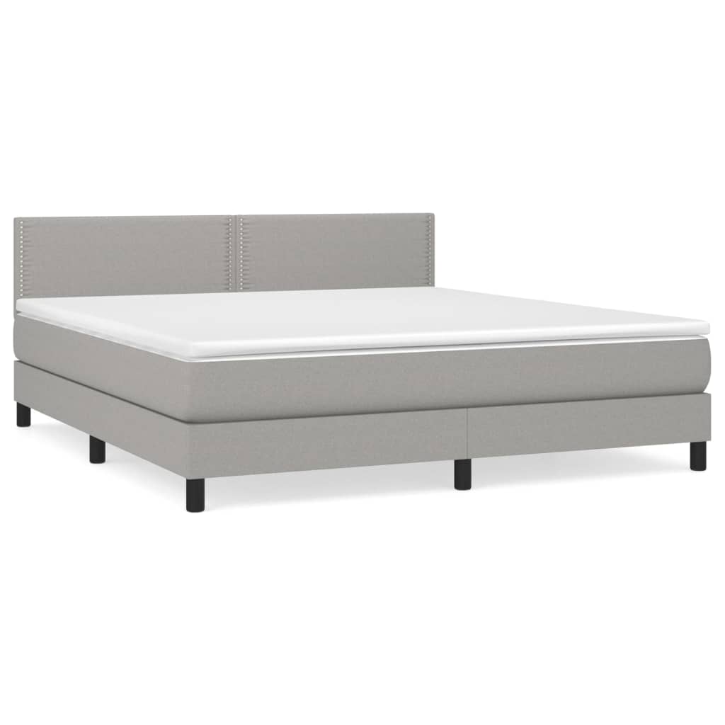 Sommier à lattes de lit avec matelas Gris clair 180x200cm Tissu - XIOS