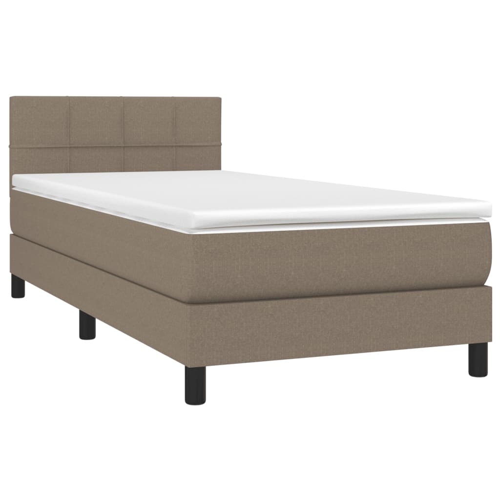 Sommier à lattes de lit avec matelas Taupe 90x190 cm Tissu - XIOS