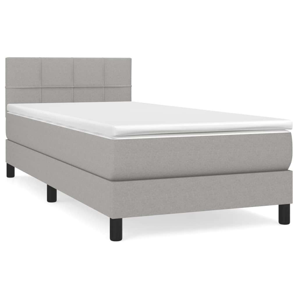 Sommier à lattes de lit avec matelas Gris clair 90x200 cm Tissu - XIOS