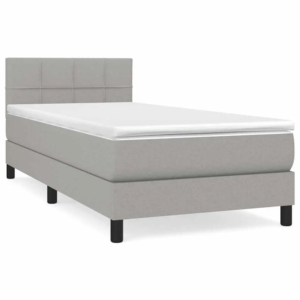 Sommier à lattes de lit avec matelas Gris clair 90x200 cm Tissu - XIOS