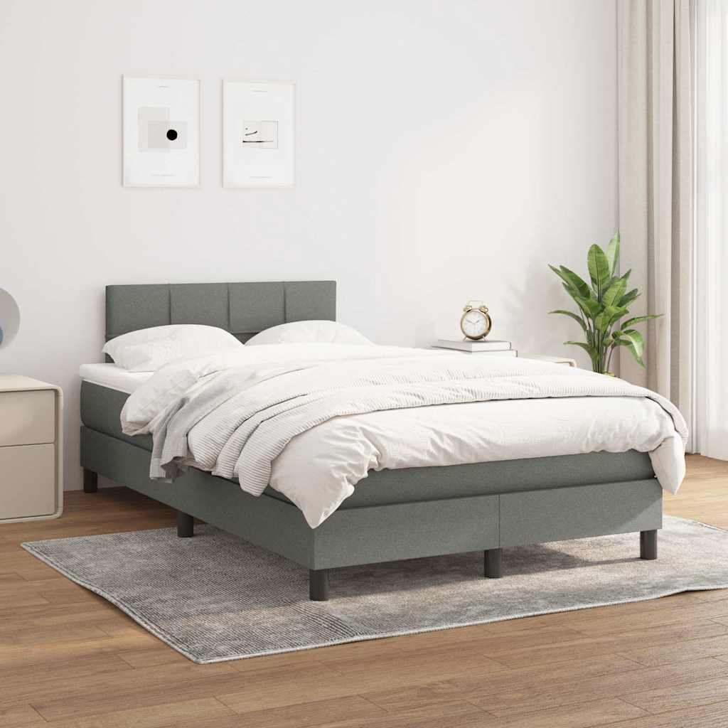 Sommier à lattes de lit avec matelas Gris foncé 120x200cm Tissu - XIOS