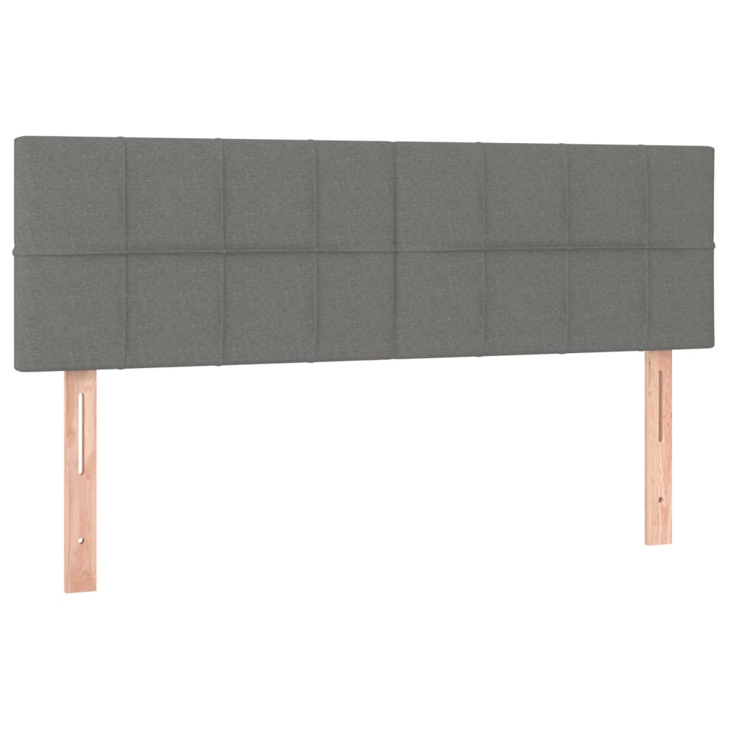 Sommier à lattes de lit avec matelas Gris foncé 140x190cm Tissu - XIOS