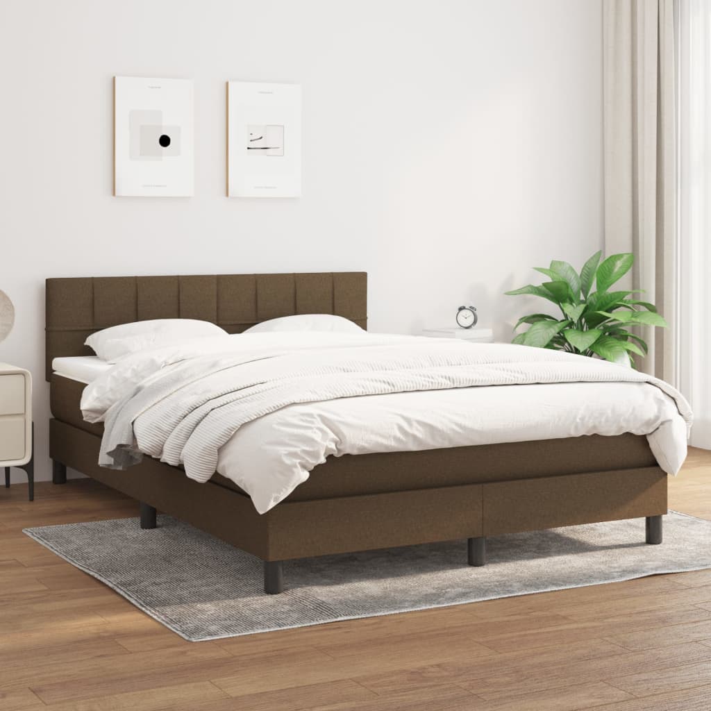 Sommier à lattes de lit avec matelas Marron foncé 140x190 cm - XIOS