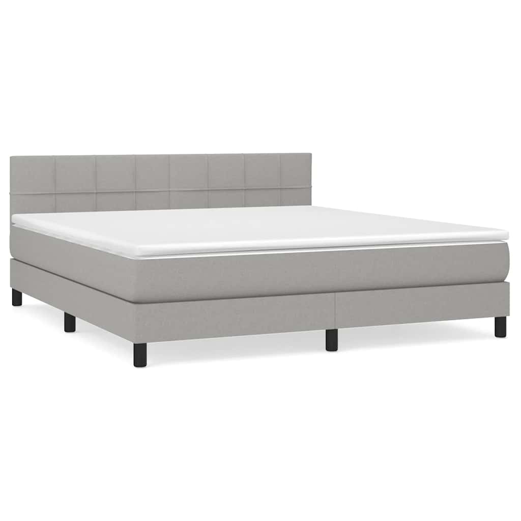Sommier à lattes de lit avec matelas Gris clair 160x200cm Tissu - XIOS
