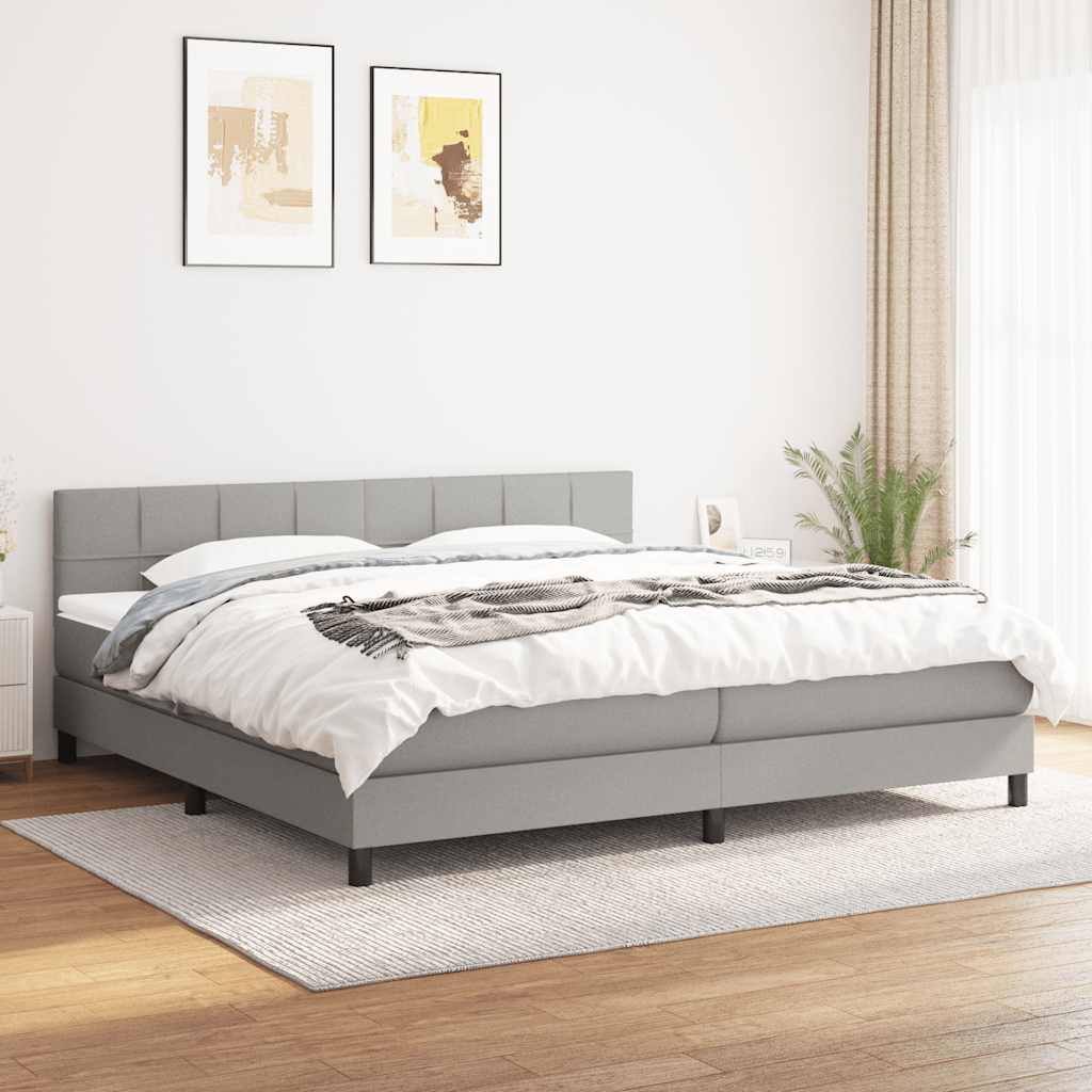 Sommier à lattes de lit avec matelas Gris clair 160x200cm Tissu - XIOS