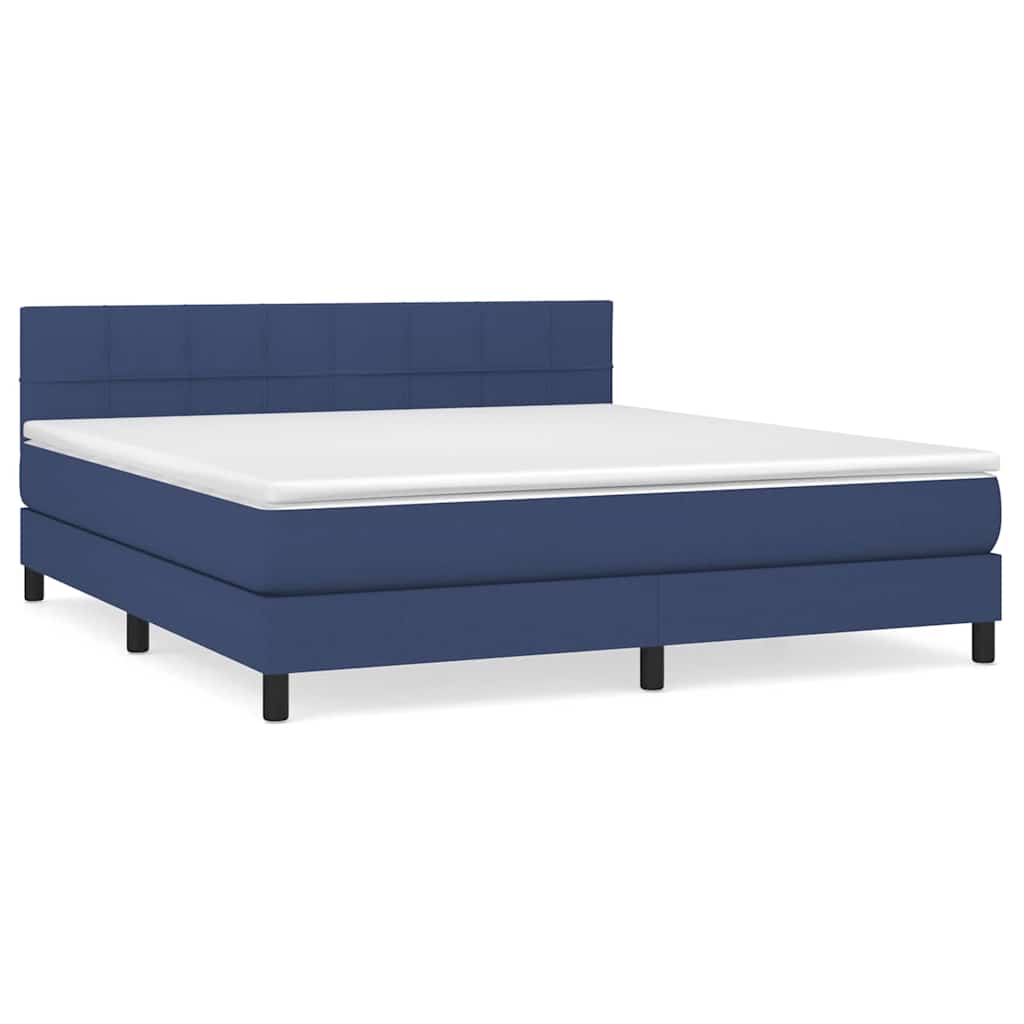 Sommier à lattes de lit avec matelas Bleu 160x200 cm Tissu - XIOS