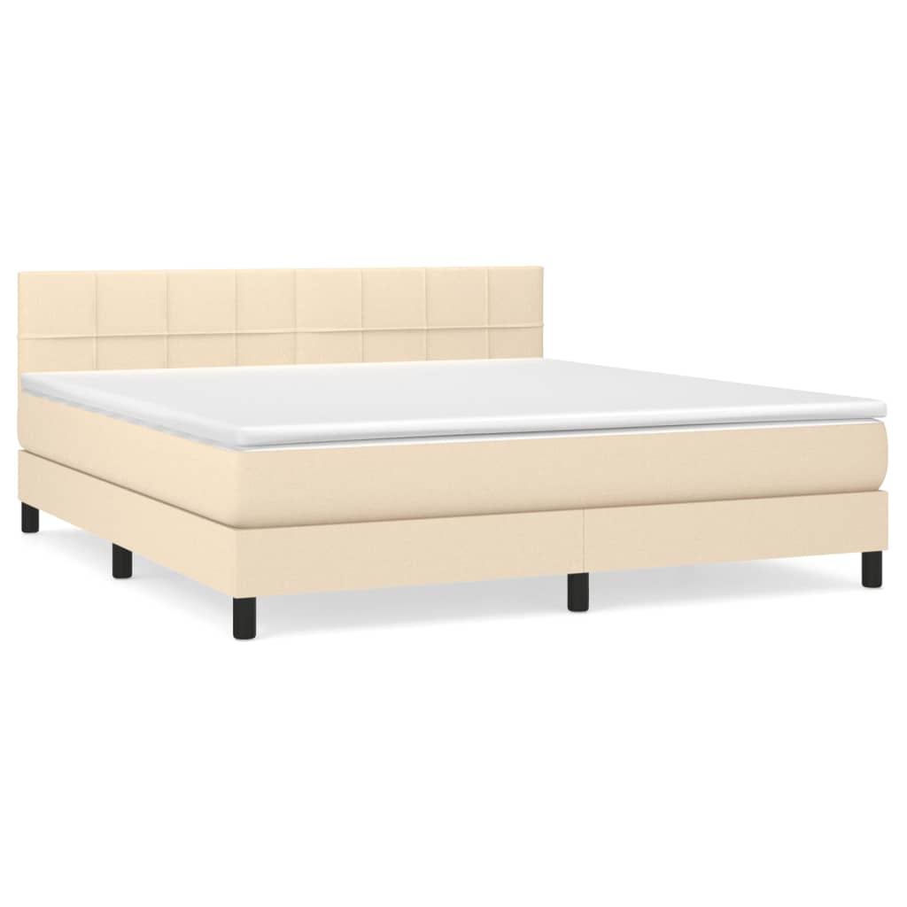 Sommier à lattes de lit avec matelas Crème 180x200 cm Tissu - XIOS