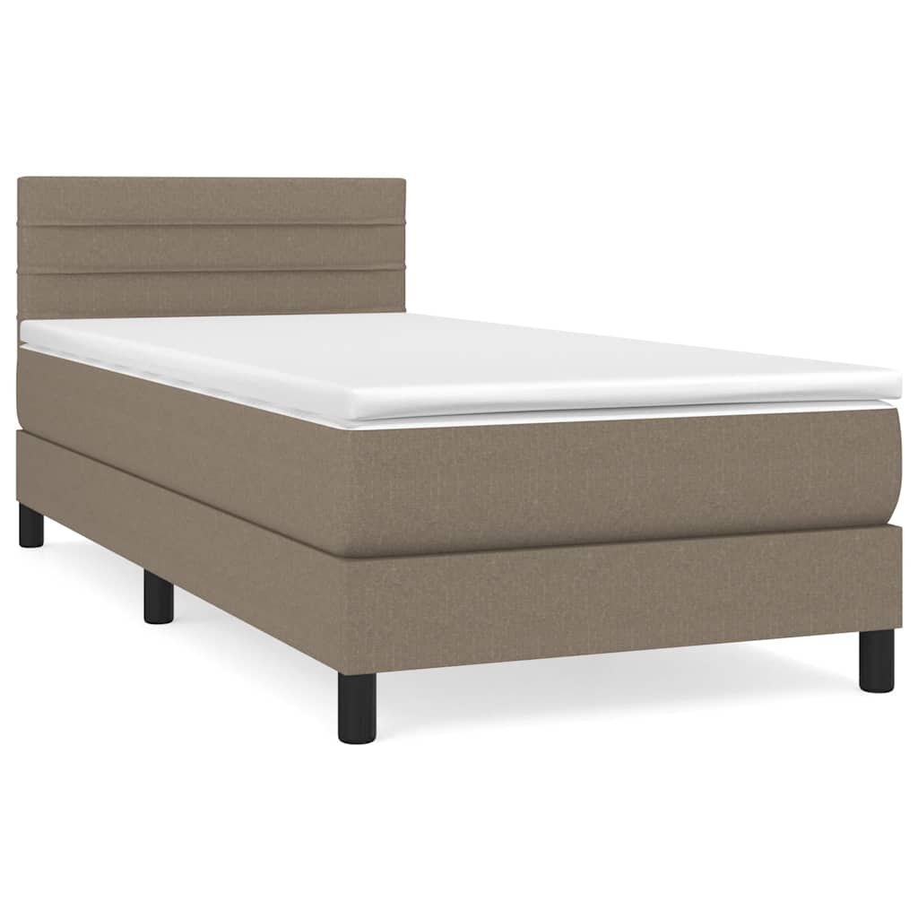 Sommier à lattes de lit avec matelas Taupe 100x200 cm Tissu - XIOS