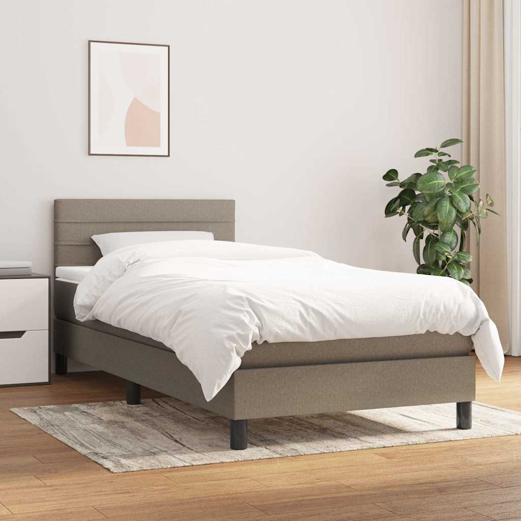 Sommier à lattes de lit avec matelas Taupe 100x200 cm Tissu - XIOS