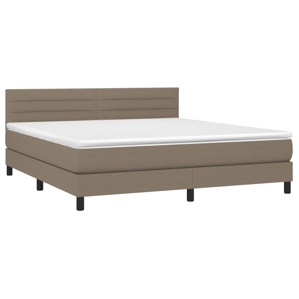 Sommier à lattes de lit avec matelas Taupe 160x200 cm Tissu - XIOS