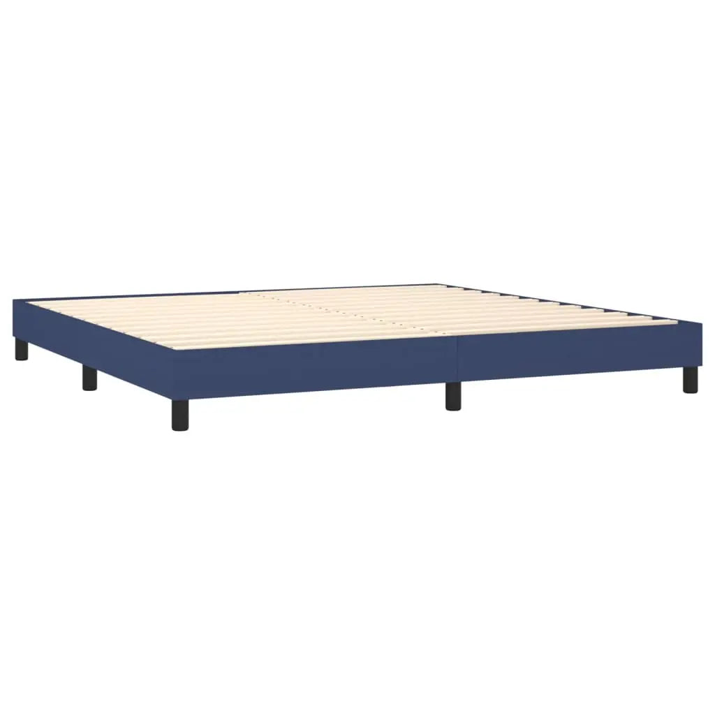 Sommier à lattes de lit avec matelas Bleu 200x200 cm Tissu - XIOS