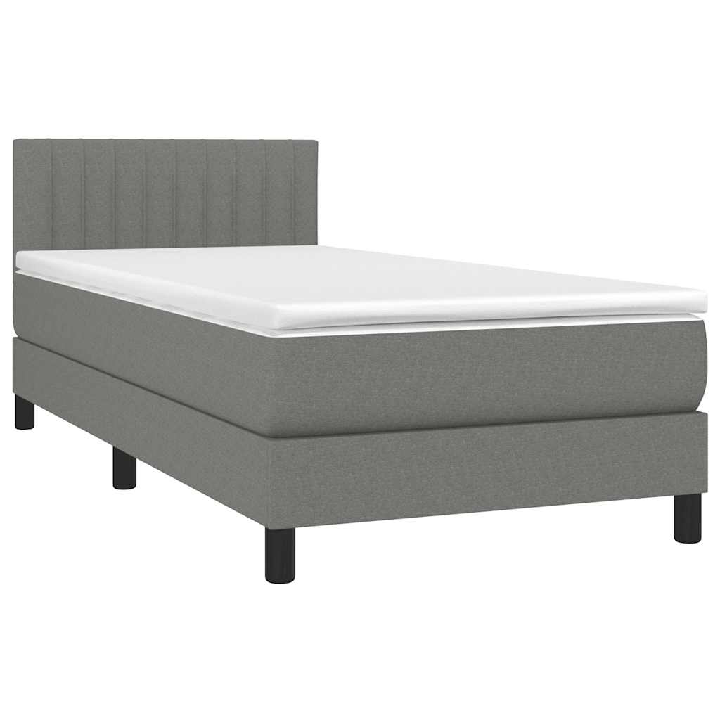 Sommier à lattes de lit avec matelas Gris foncé 80x200 cm Tissu - XIOS