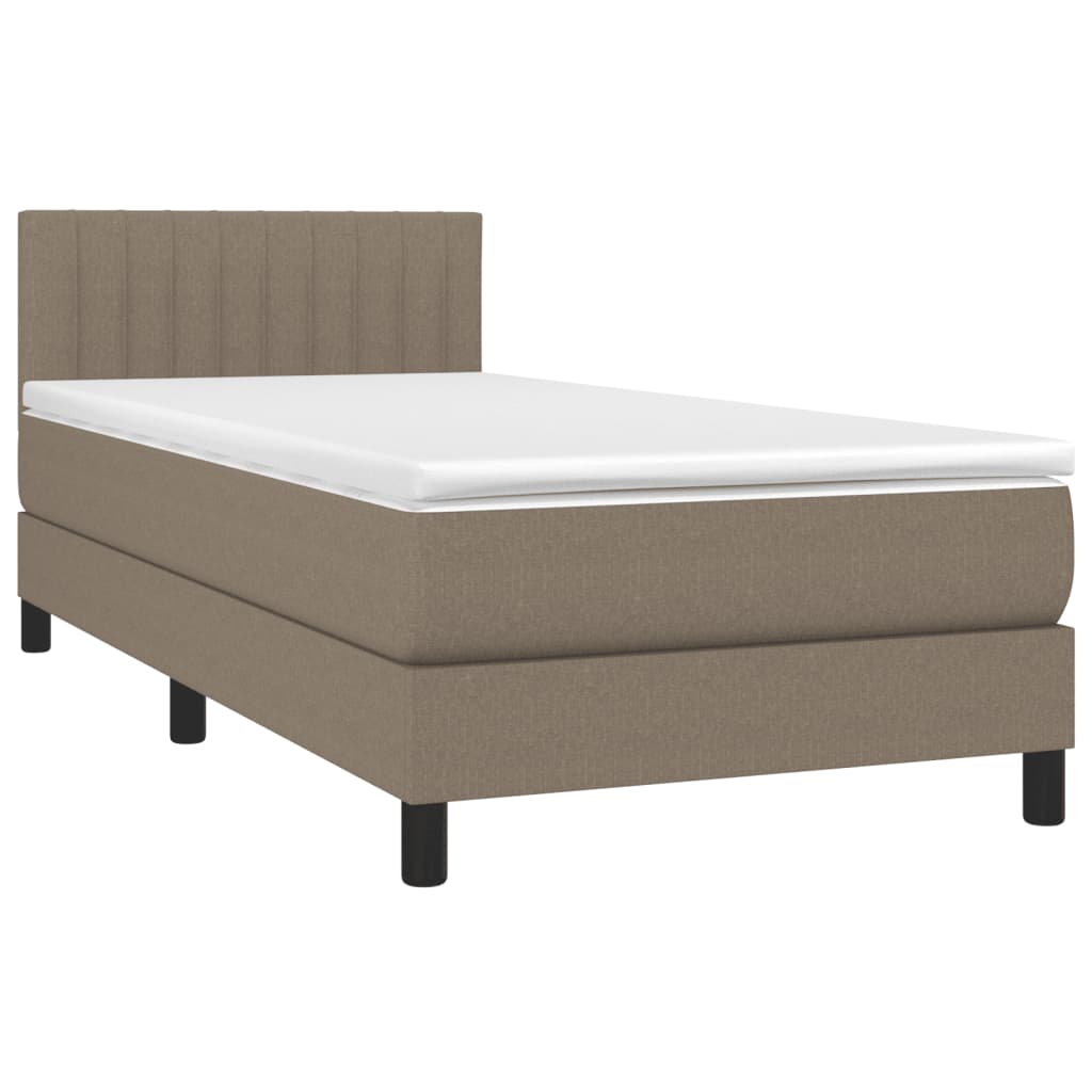 Sommier à lattes de lit avec matelas Taupe 90x200 cm Tissu - XIOS