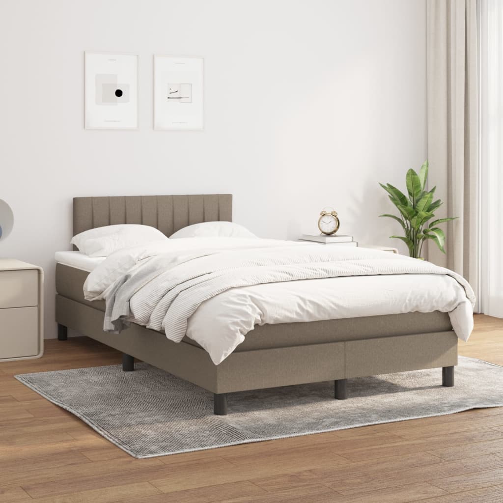 Sommier à lattes de lit avec matelas Taupe 120x200 cm Tissu - XIOS