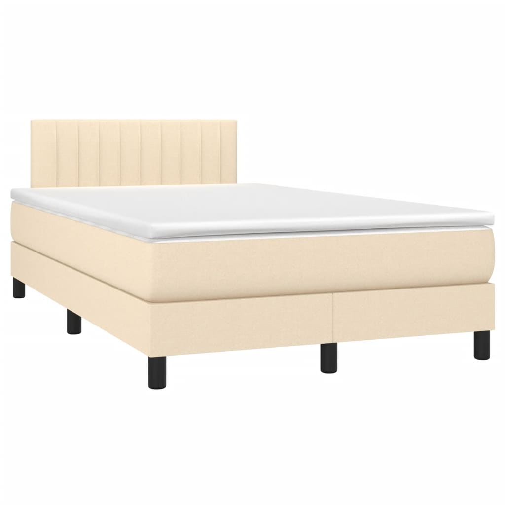 Sommier à lattes de lit avec matelas Crème 120x200 cm Tissu - XIOS