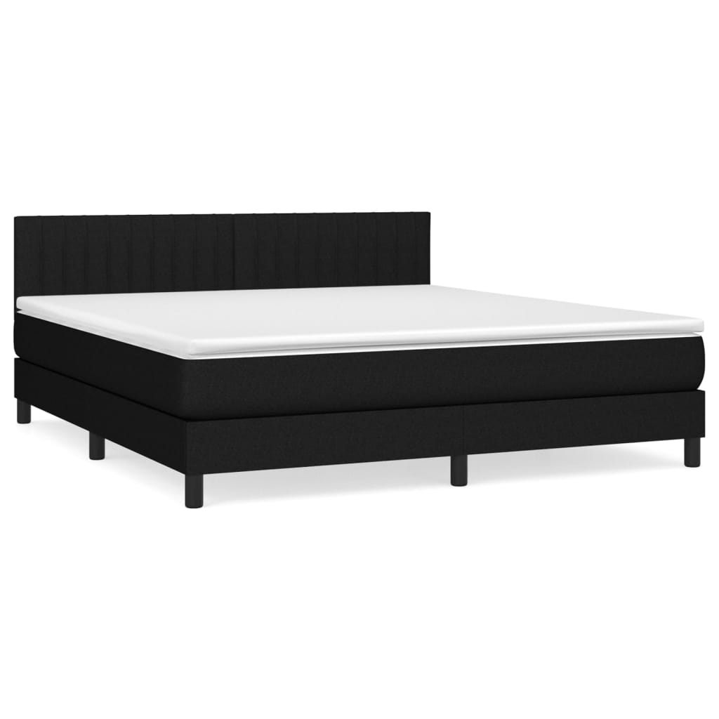 Sommier à lattes de lit avec matelas Noir 180x200 cm Tissu - XIOS