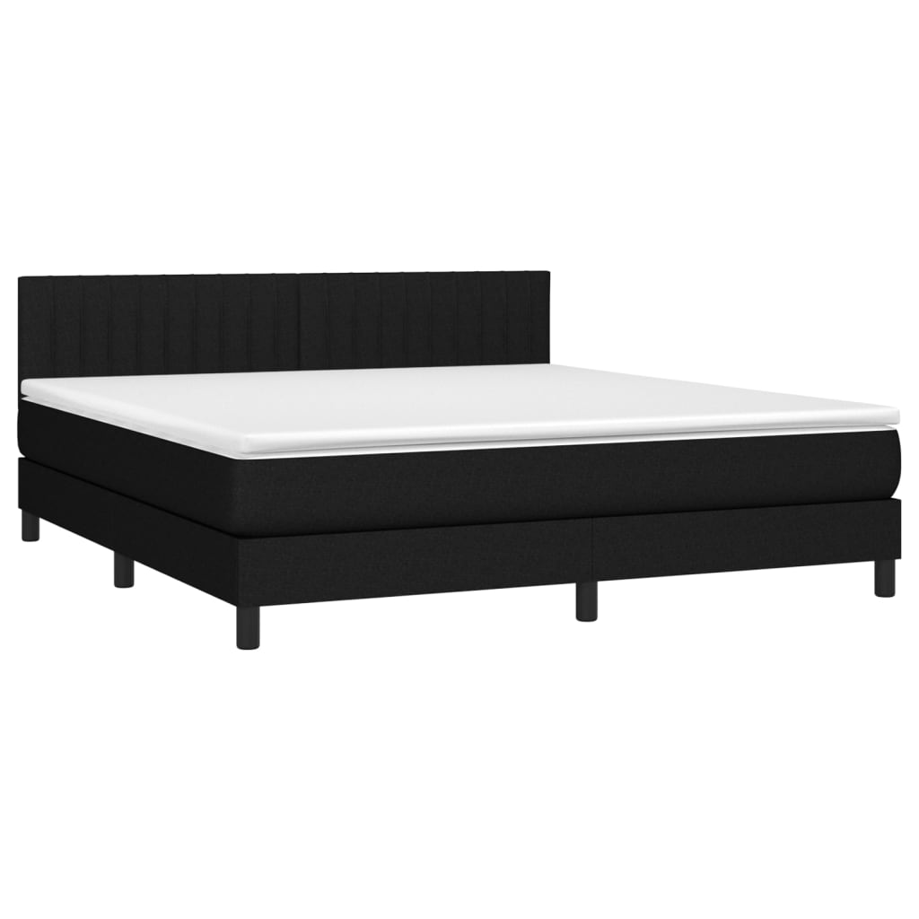 Sommier à lattes de lit avec matelas Noir 180x200 cm Tissu - XIOS