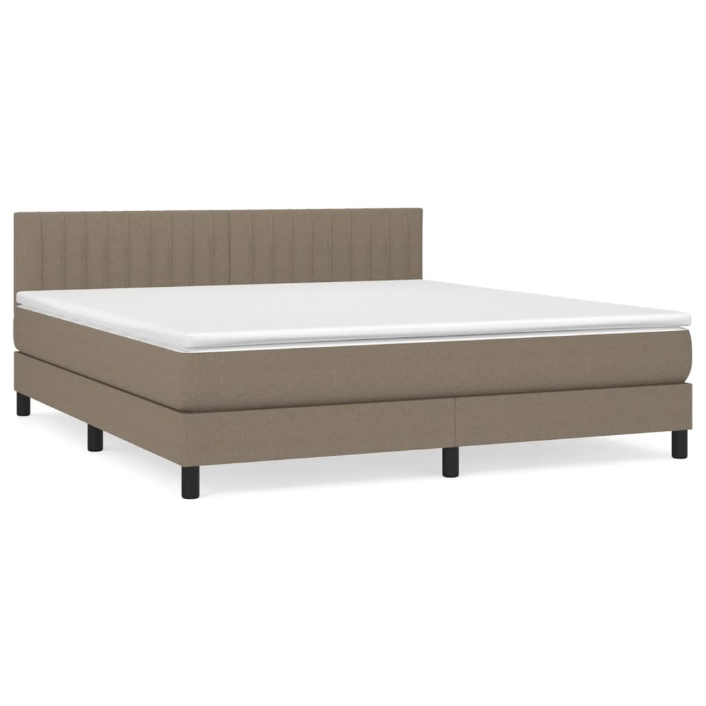 Sommier à lattes de lit avec matelas Taupe 180x200 cm Tissu