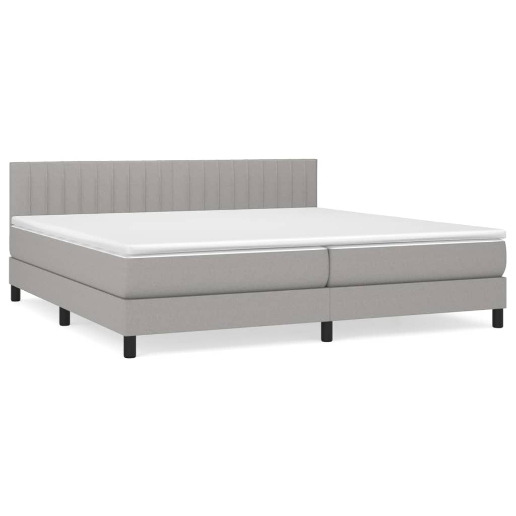 Sommier à lattes de lit avec matelas Gris clair 200x200cm Tissu - XIOS