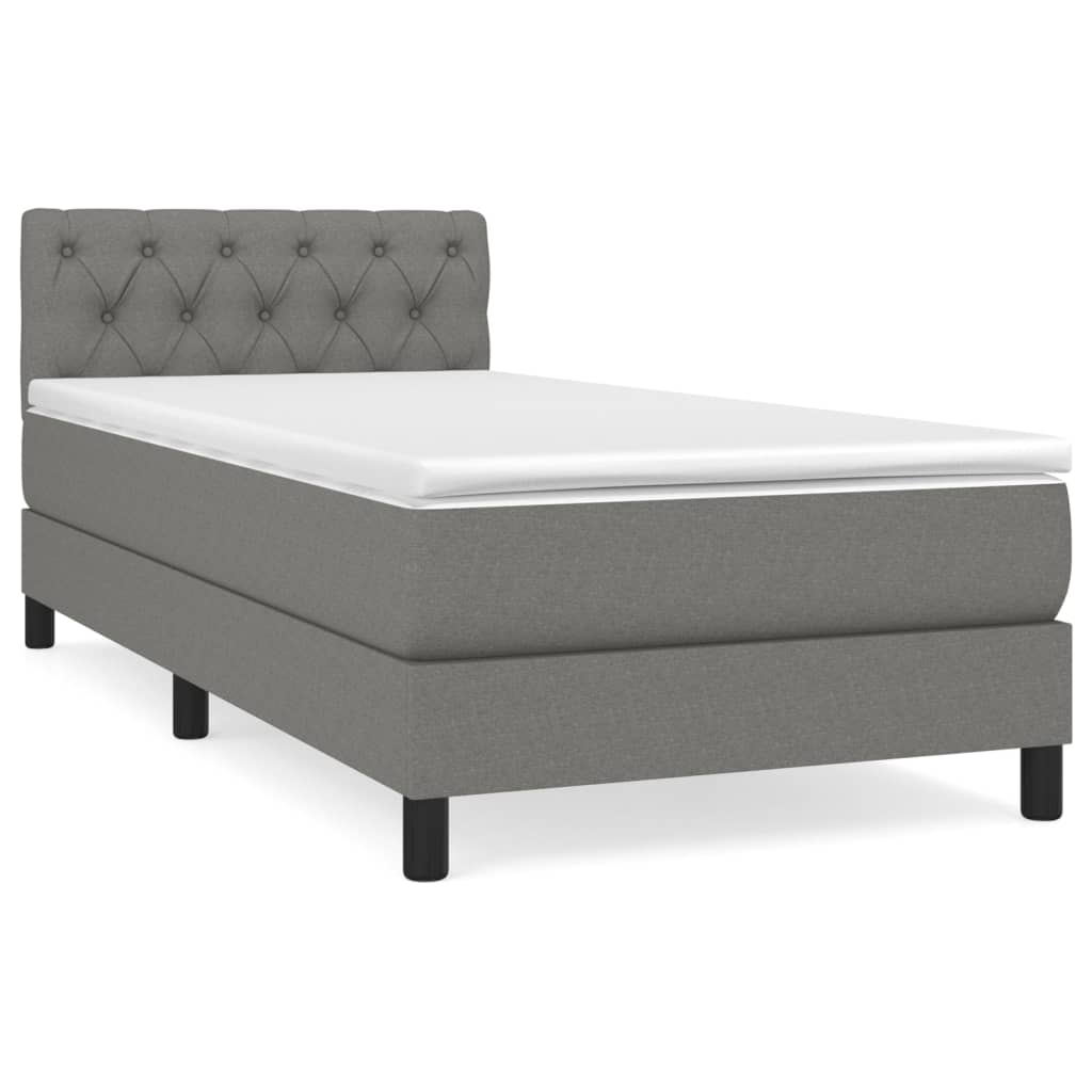 Sommier à lattes de lit avec matelas Gris foncé 80x200 cm Tissu - XIOS