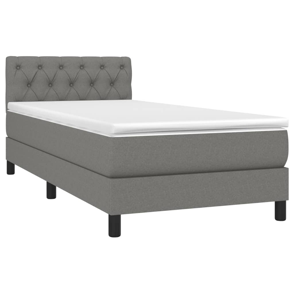 Sommier à lattes de lit avec matelas Gris foncé 80x200 cm Tissu - XIOS